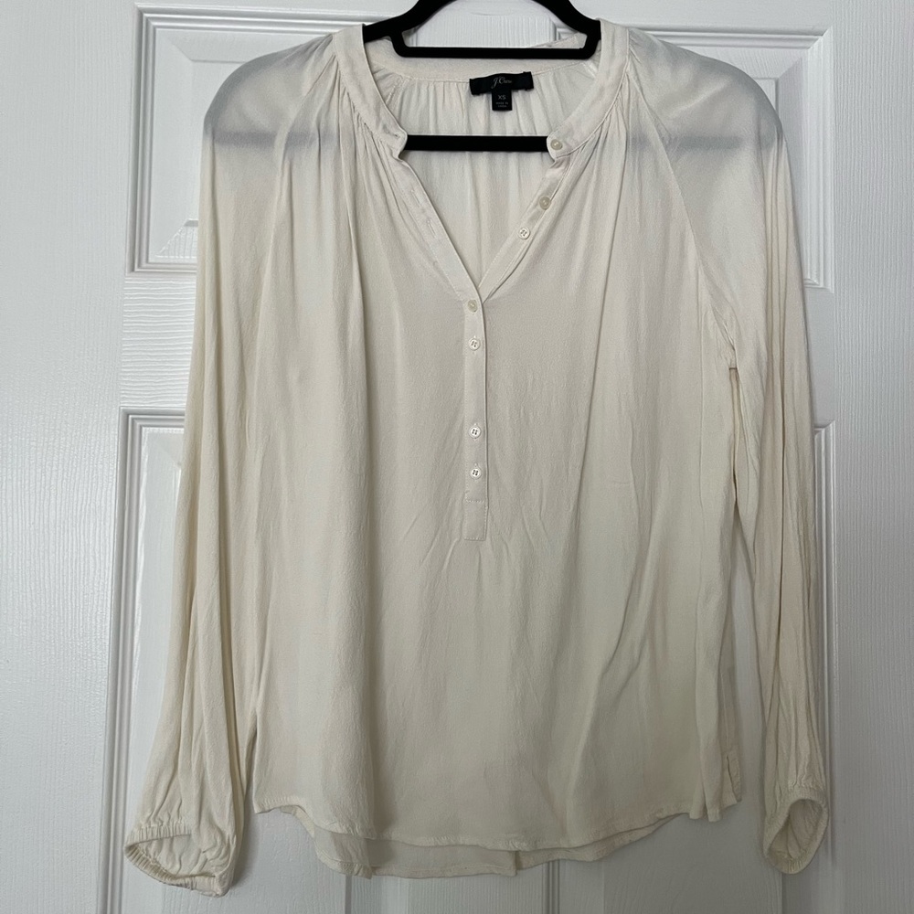 J Crew button v-neck blouse